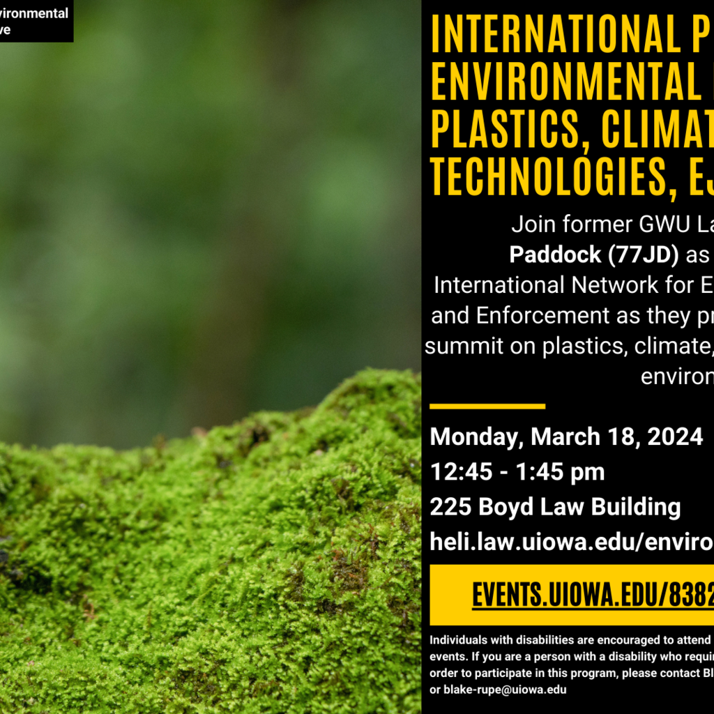 International Perspectives on Environmental Enforcement: Plastics, Climate, Monitoring Technologies, Environmental Justice and More promotional image