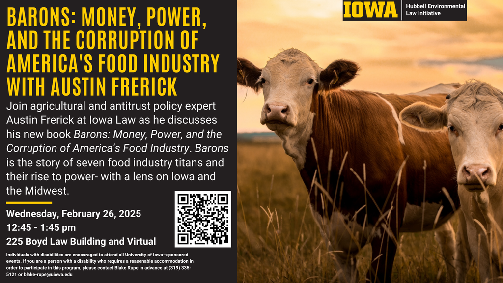 "Barons: Money, Power, and the Corruption of America's Food Industry" with Austin Frerick promotional image