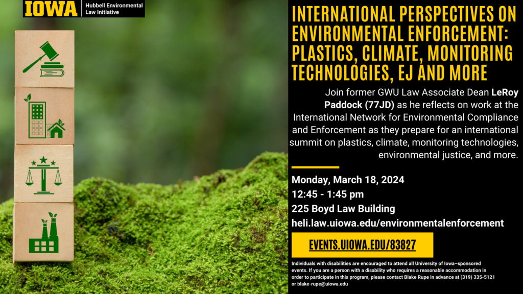 International Perspectives on Environmental Enforcement: Plastics, Climate, Monitoring Technologies, Environmental Justice and More promotional image
