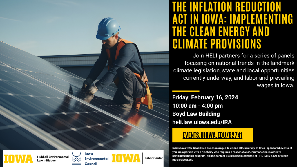 The Inflation Reduction Act in Iowa: Implementing the Clean Energy and Climate Provisions promotional image