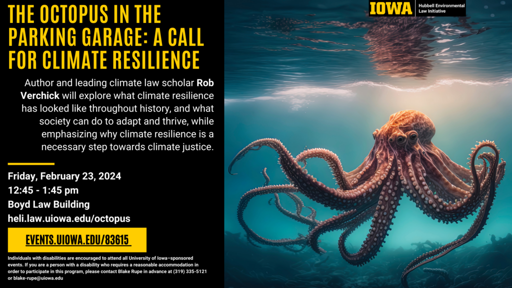 Rob Verchick - 'The Octopus in the Parking Garage: A Call for Climate Resilience' promotional image
