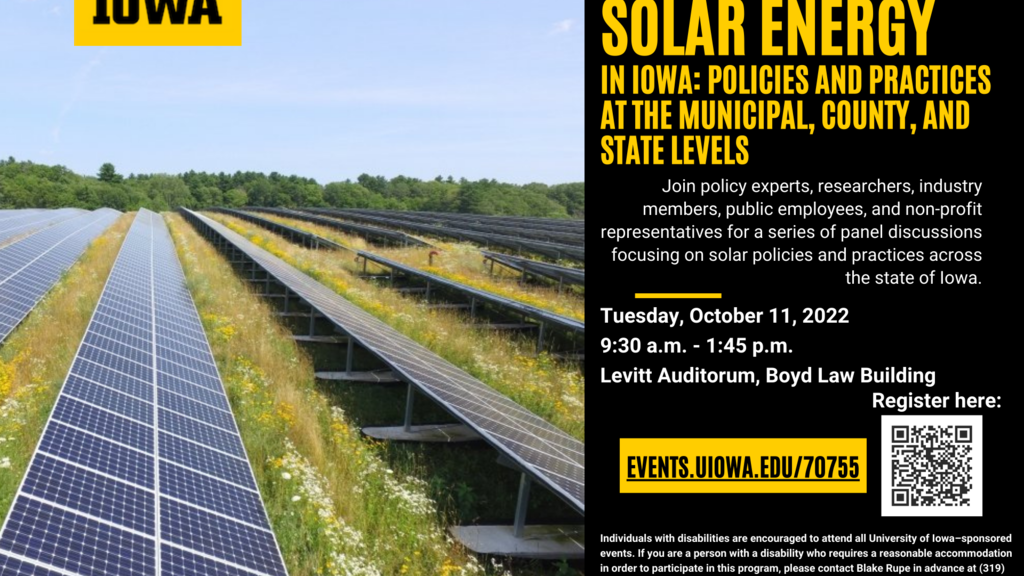 Solar Energy in Iowa: Policies and Practices at the Municipal, County, and State Levels promotional image