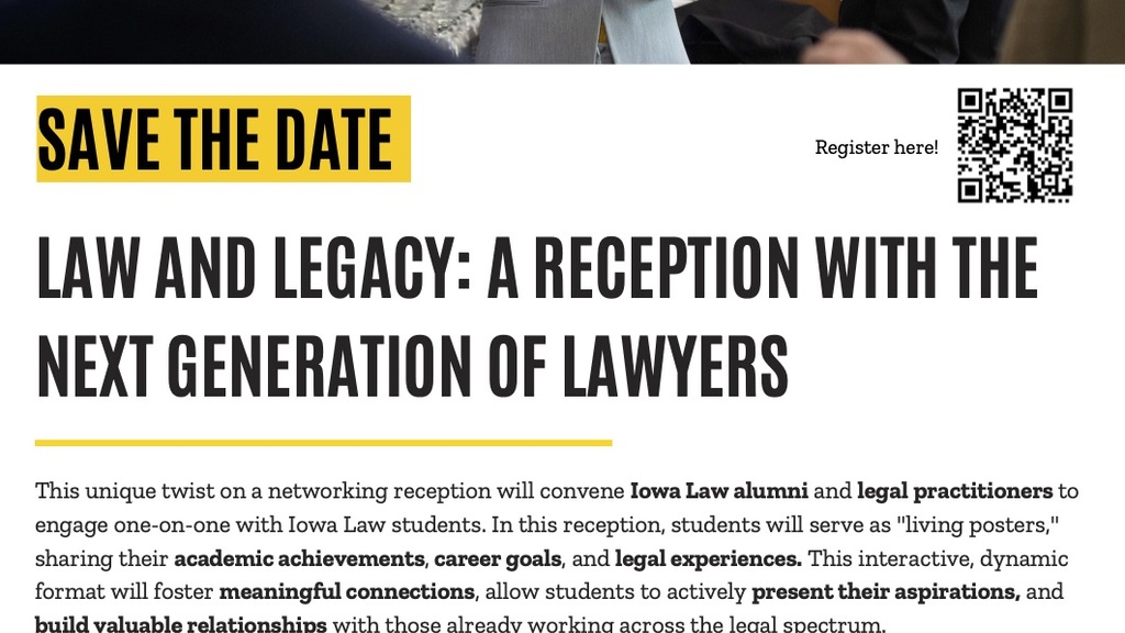 Law and Legacy: A Reception with the Next Generation of Lawyers  promotional image